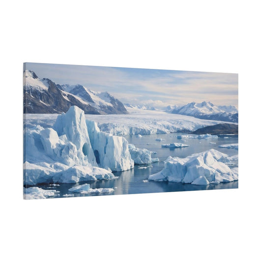 Nature Icebergs Blue And White - Canvas Wall Art Print - YesArtYes