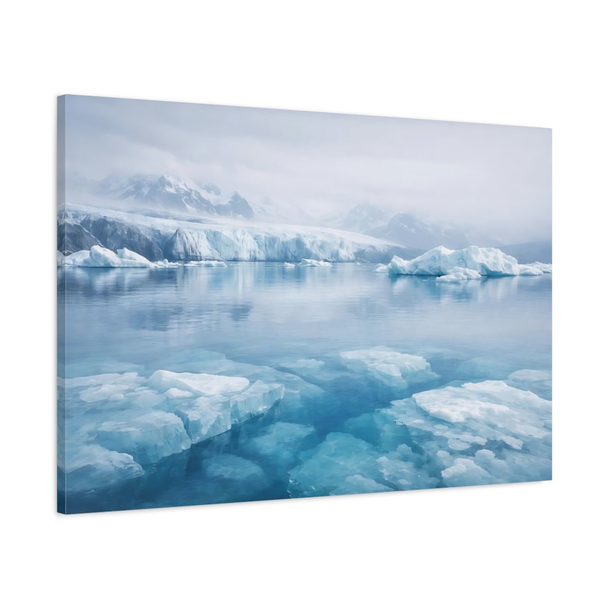 Nature Icebergs Blue Arctic - Canvas Wall Art Print - YesArtYes