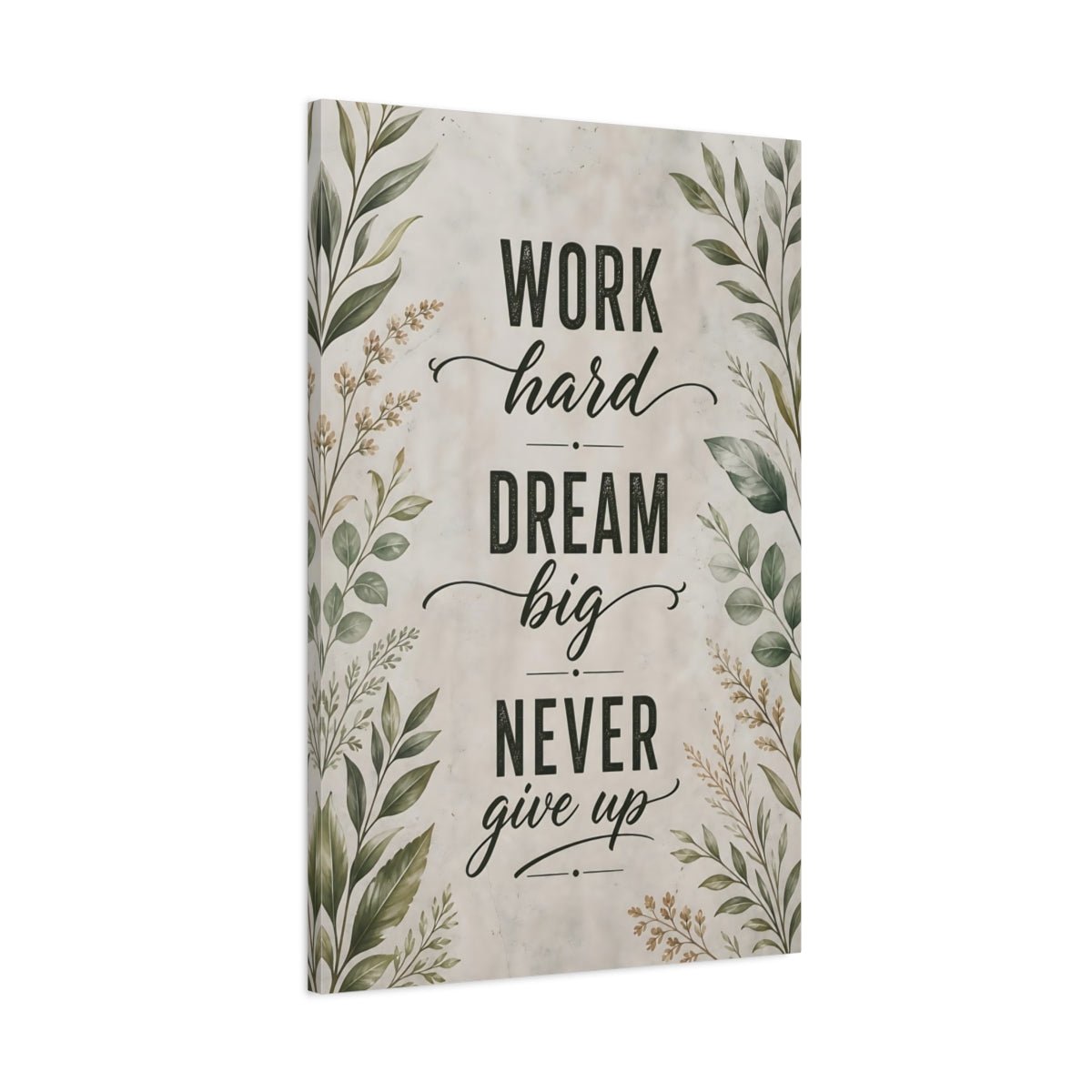 Nature Inspirational Text Green Motivational Quote Canvas Print – Office, Behind Desk, - YesArtYes