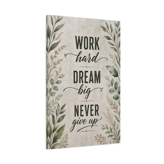 Nature Inspirational Text Green Motivational Quote Canvas Print – Office, Behind Desk, - YesArtYes