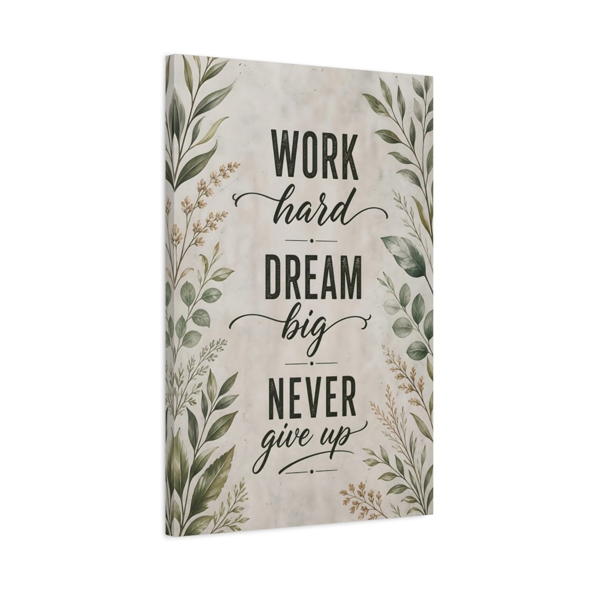 Nature Inspirational Text Green Motivational Quote Canvas Print – Office, Behind Desk, - YesArtYes