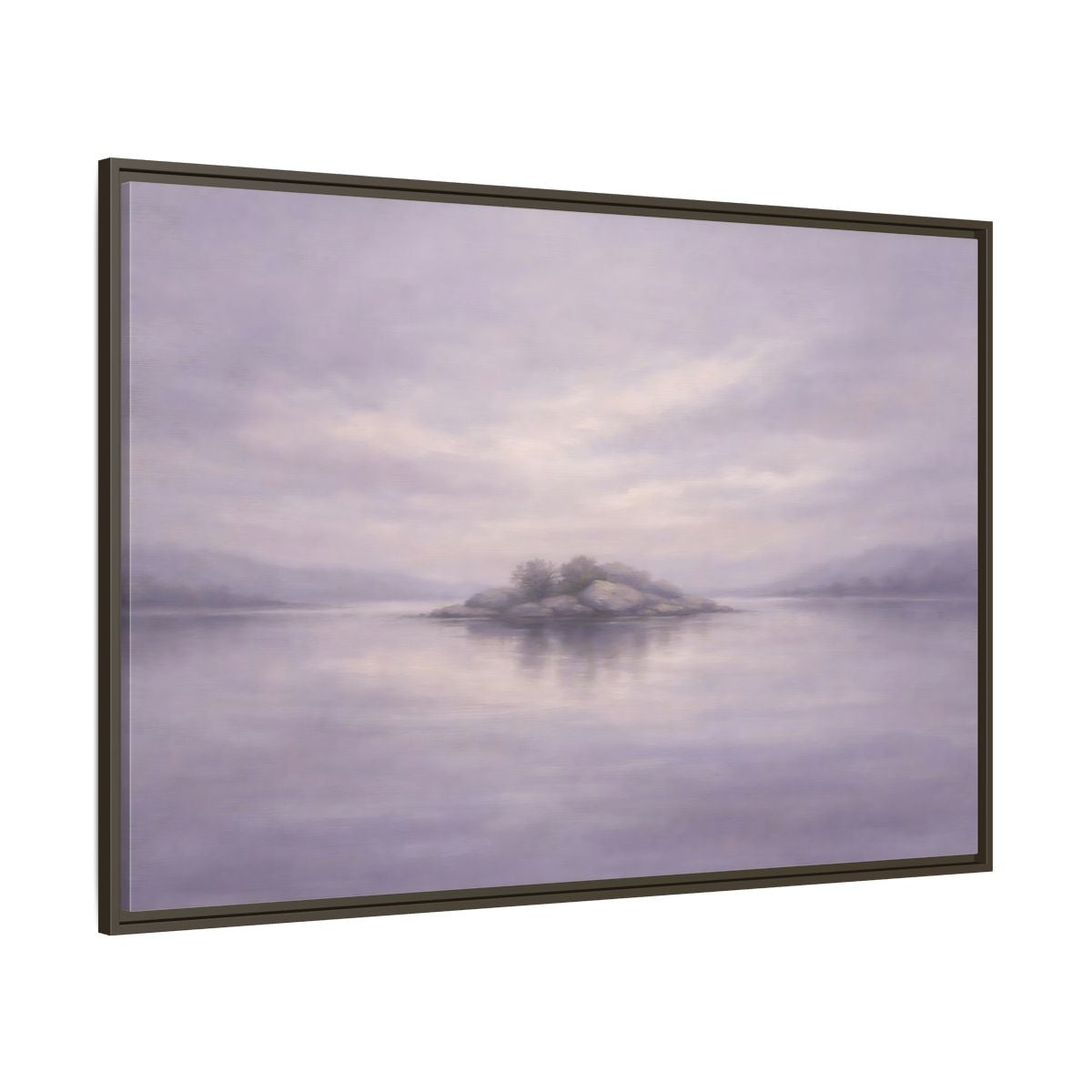 Main Mockup. Nature Island Muted Lavender shown as stretched canvas wall art