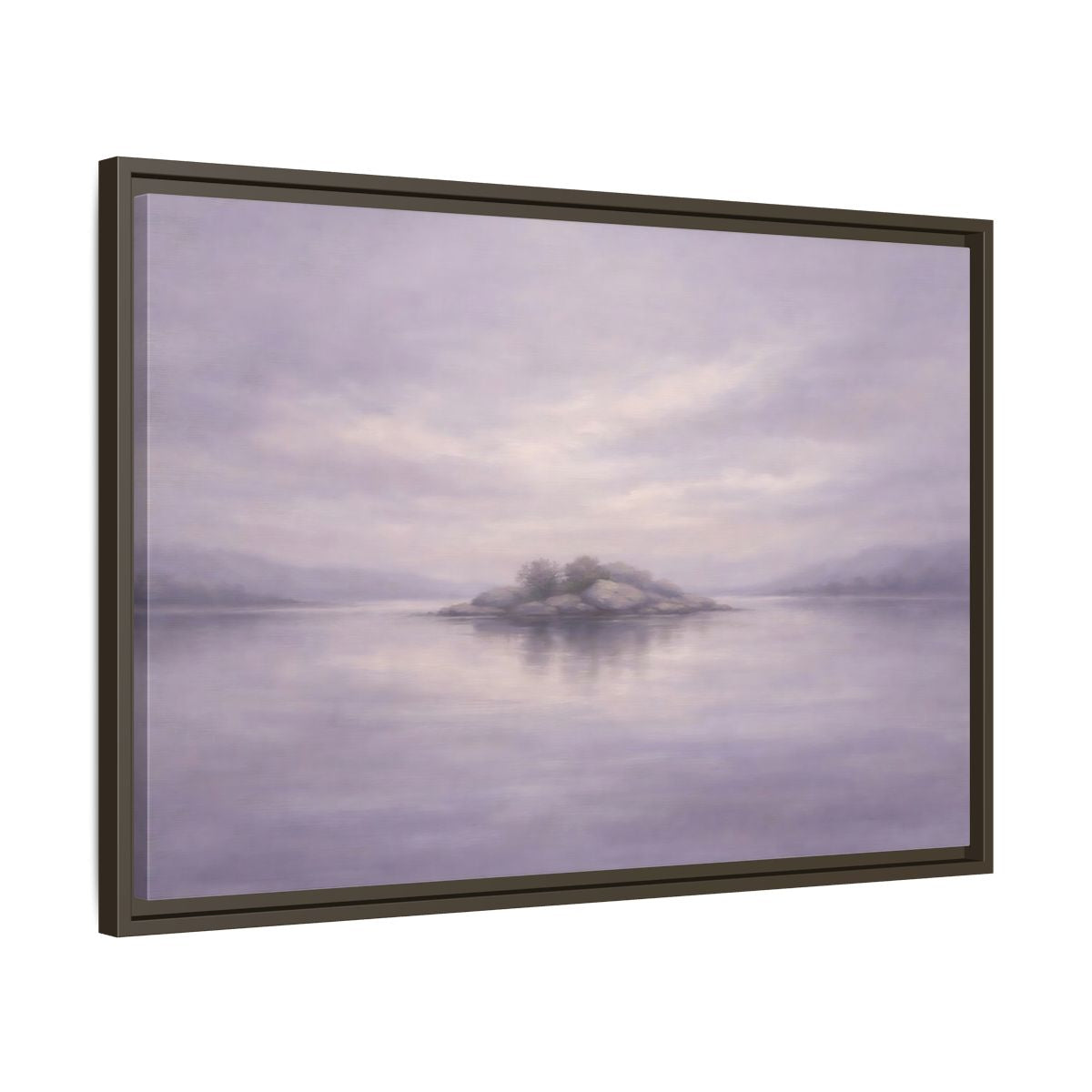 Side Mockup 11. Nature Island Muted Lavender shown as stretched canvas wall art