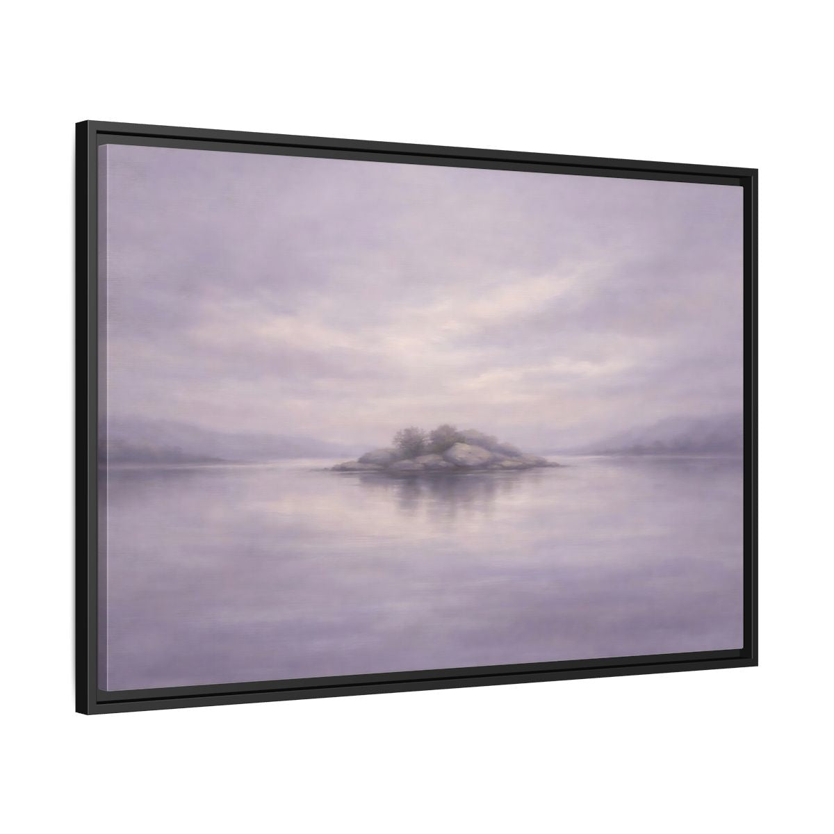 Side Mockup 13. Nature Island Muted Lavender shown as stretched canvas wall art