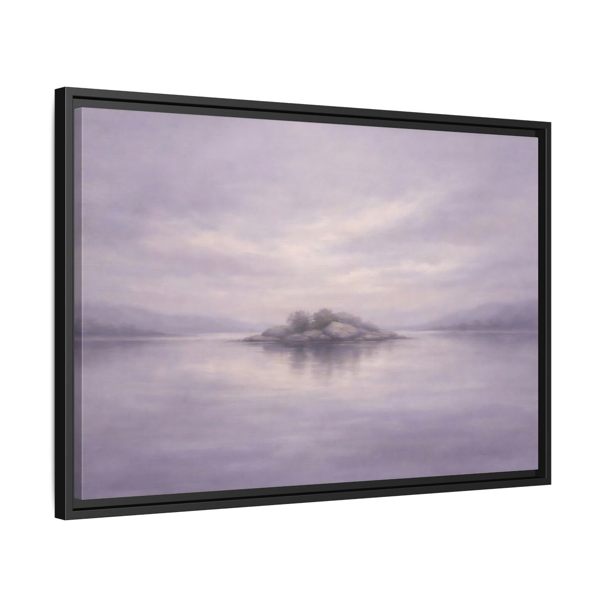 Side Mockup 14. Nature Island Muted Lavender shown as stretched canvas wall art