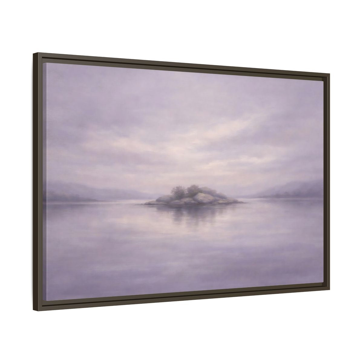 Side Mockup 9. Nature Island Muted Lavender shown as stretched canvas wall art