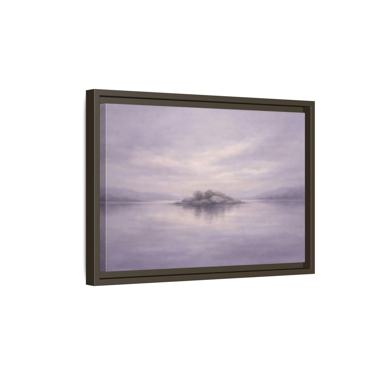 Side Mockup 5. Nature Island Muted Lavender shown as stretched canvas wall art