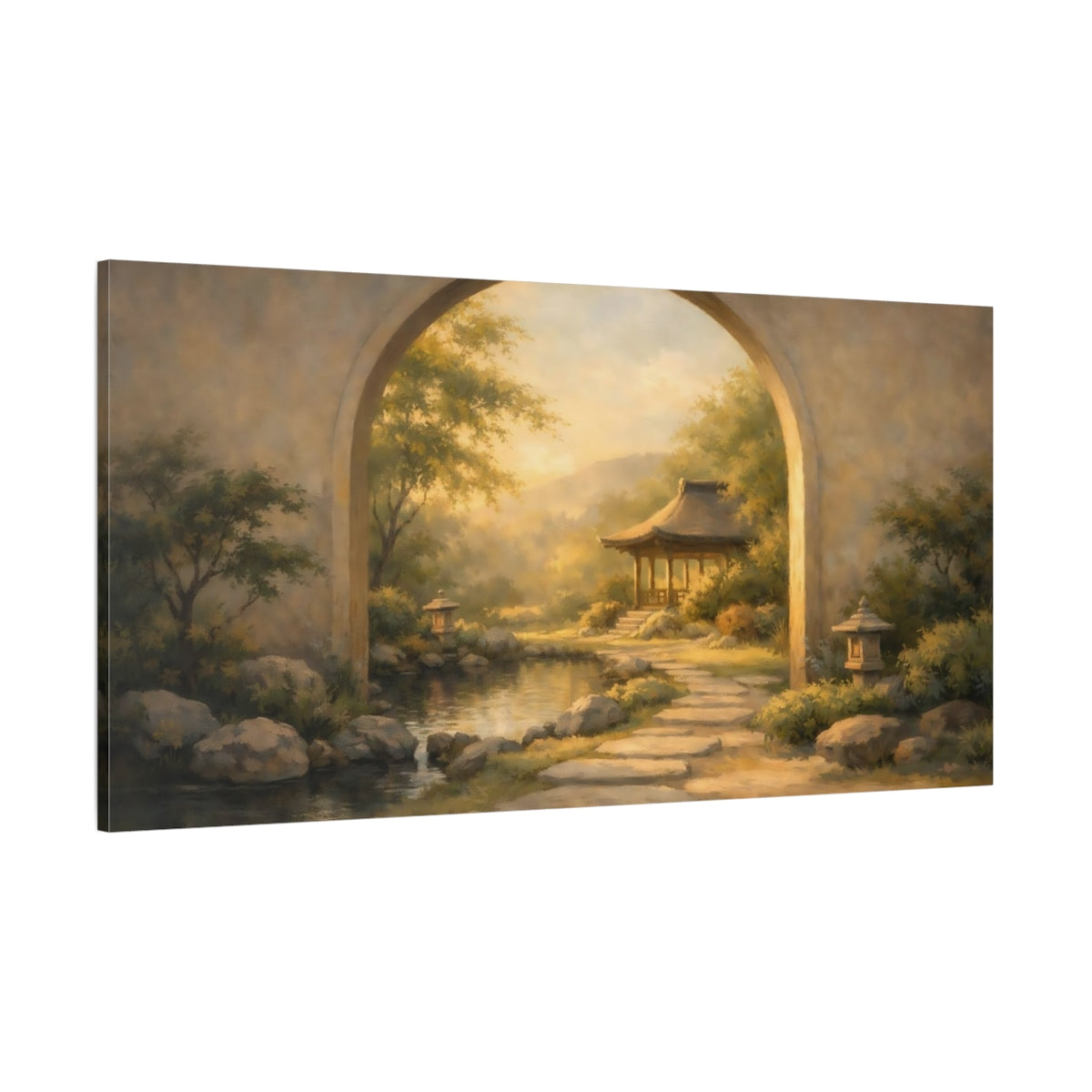 Main Mockup. Nature Japanese Garden Japanese Garden shown as stretched canvas wall art