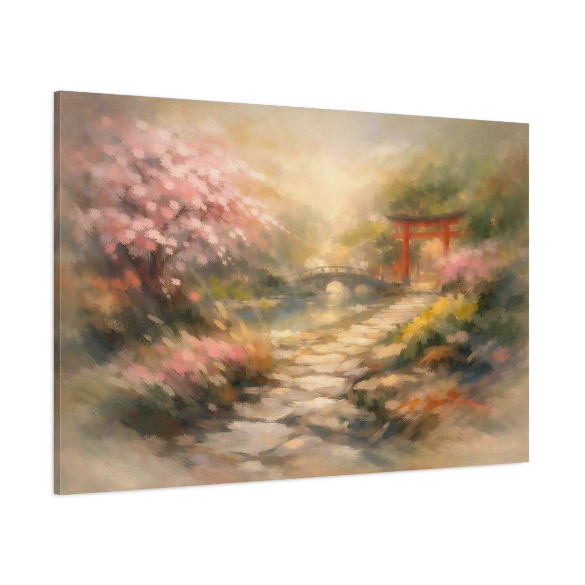 Nature Japanese Garden Japanese Garden Landscape shown as stretched canvas wall art