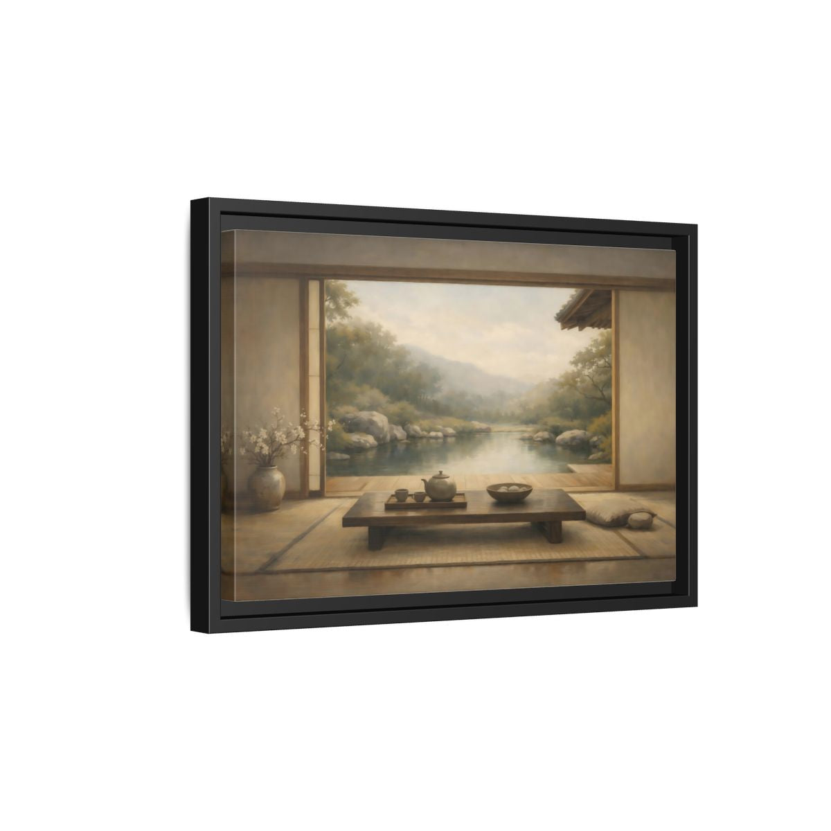 Zen Japanese Garden Framed Canvas Wall Art - YesArtYes