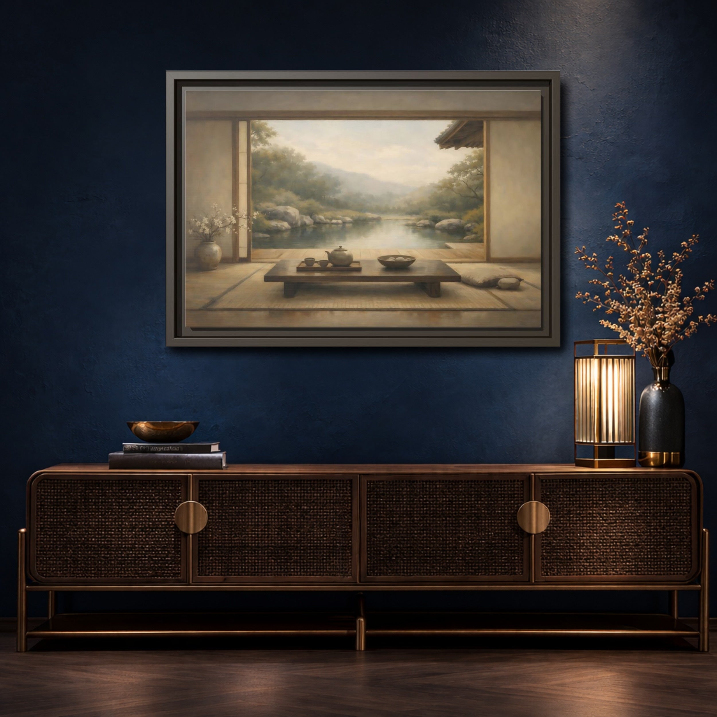 【SHUNER】Framed canvas Zen Japanese Garden Framed Canvas Wall Art - YesArtYes