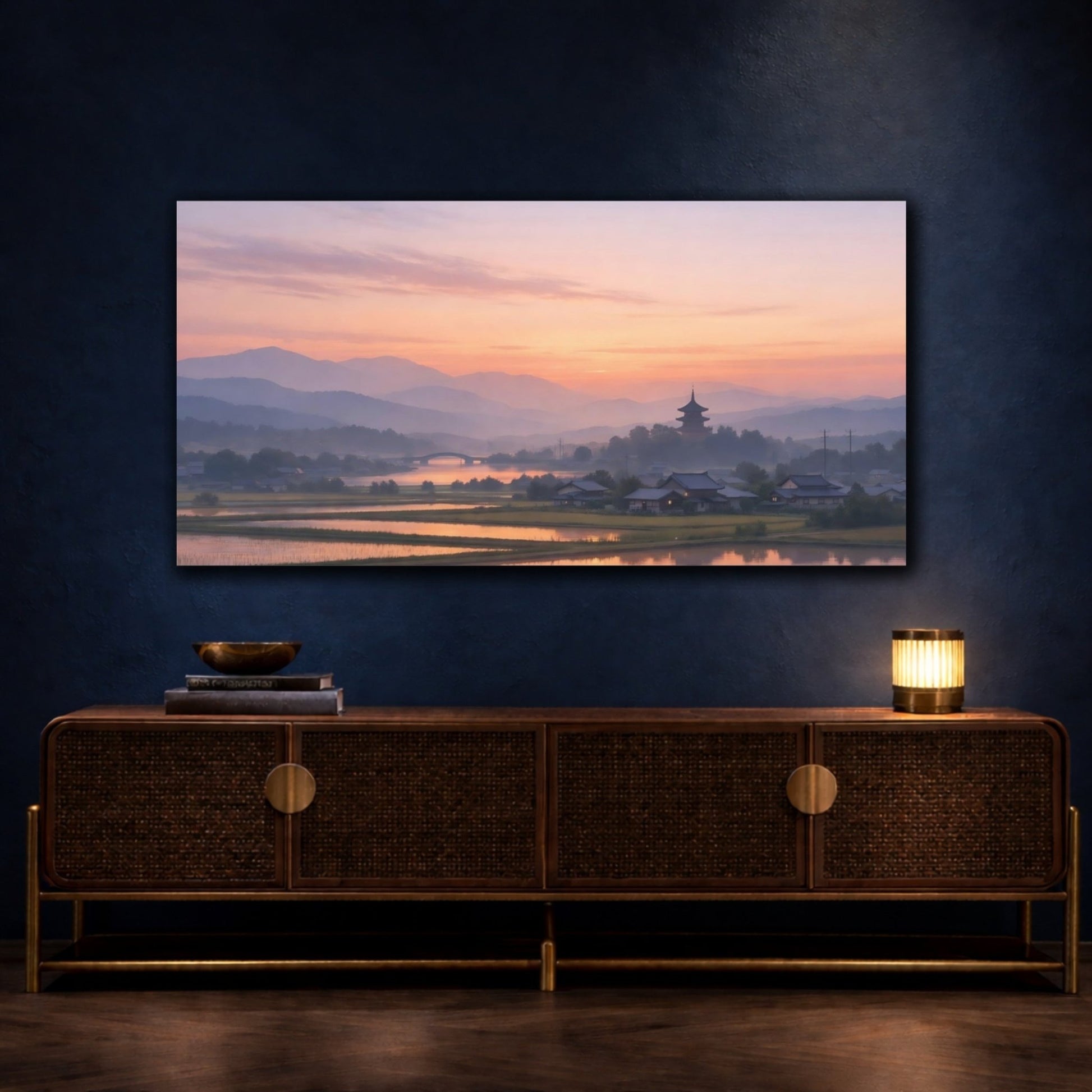 Nature Japanese Landscape Pastel - Canvas Wall Art Print - YesArtYes