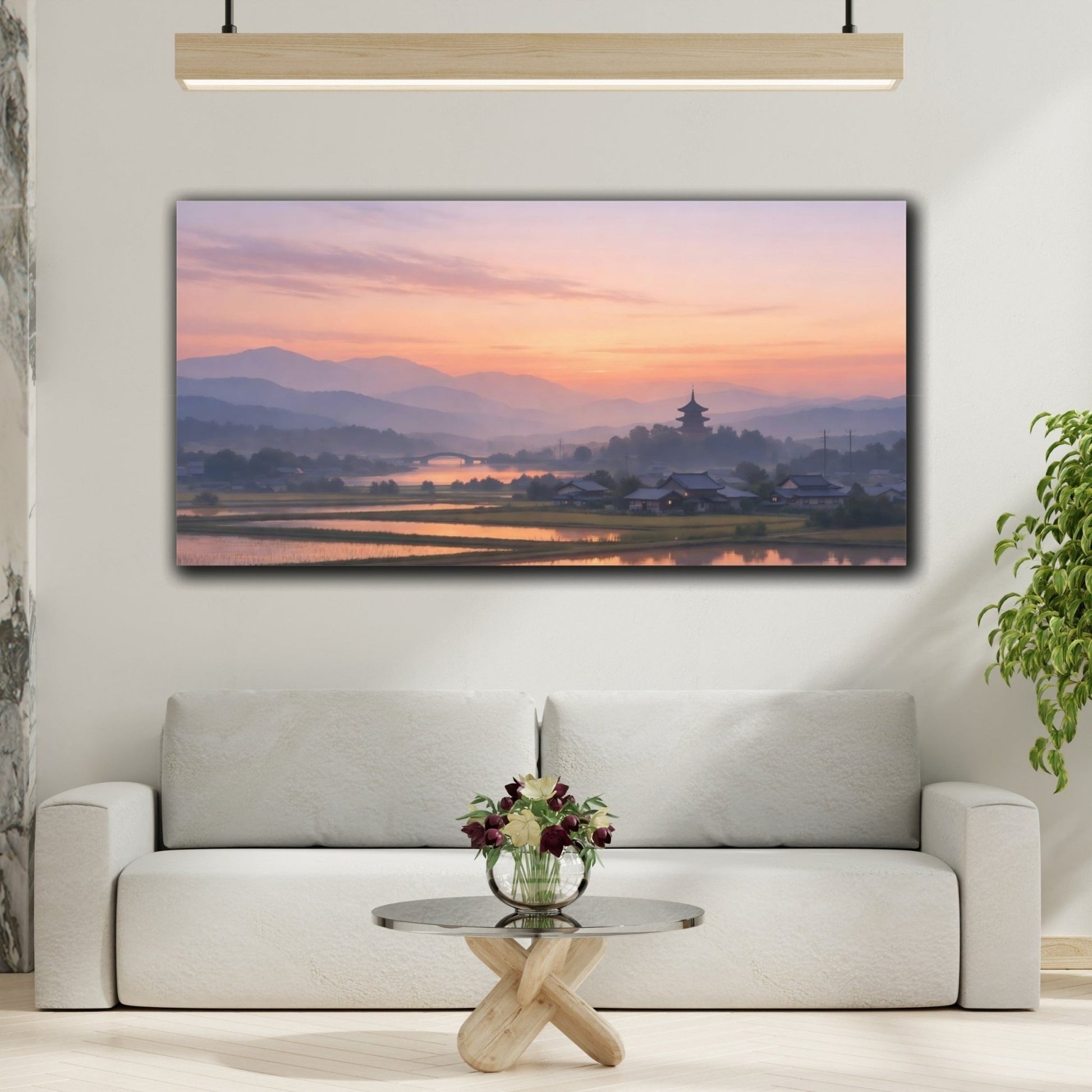 Nature Japanese Landscape Pastel - Canvas Wall Art Print - YesArtYes