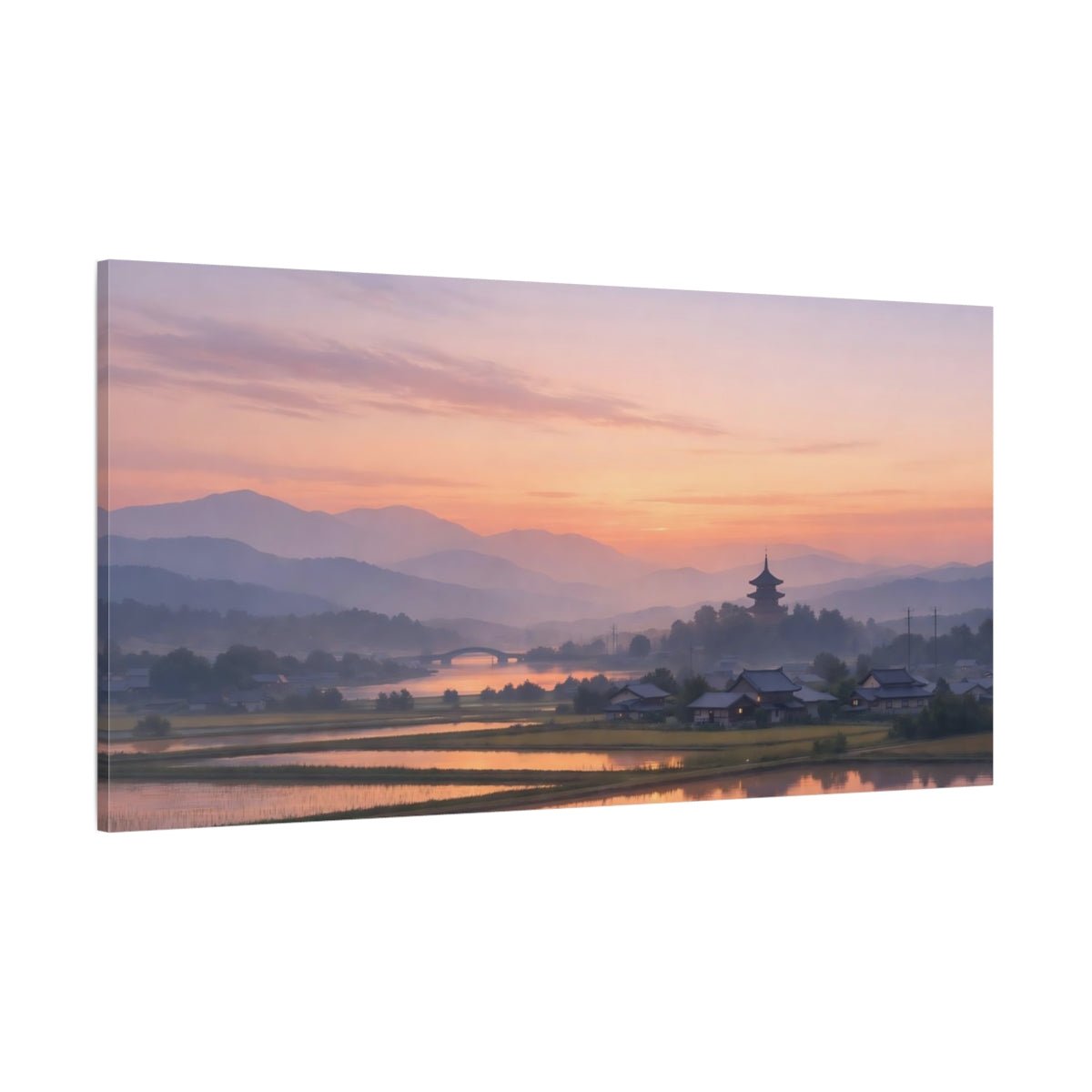 Nature Japanese Landscape Pastel - Canvas Wall Art Print - YesArtYes