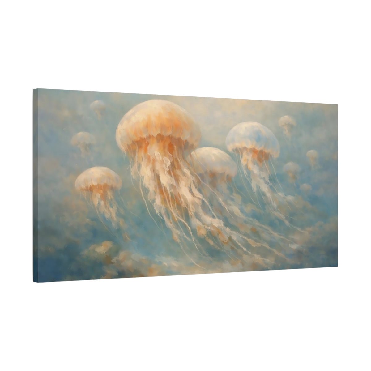 Nature Jellyfish Blue - Canvas Wall Art Print - YesArtYes