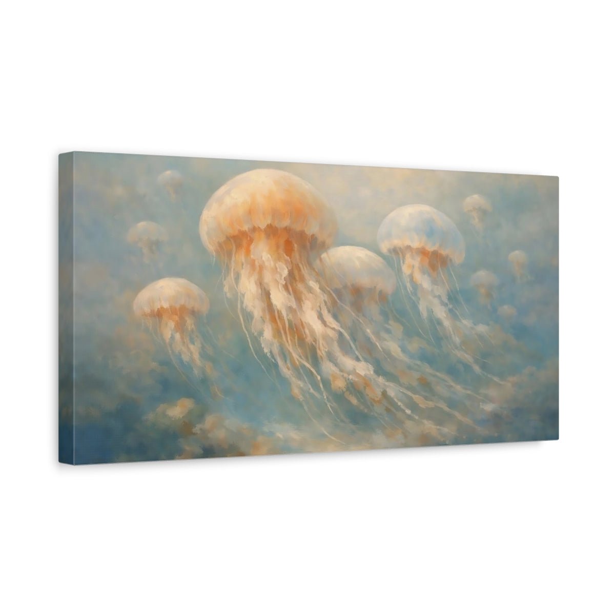 Nature Jellyfish Blue - Canvas Wall Art Print - YesArtYes