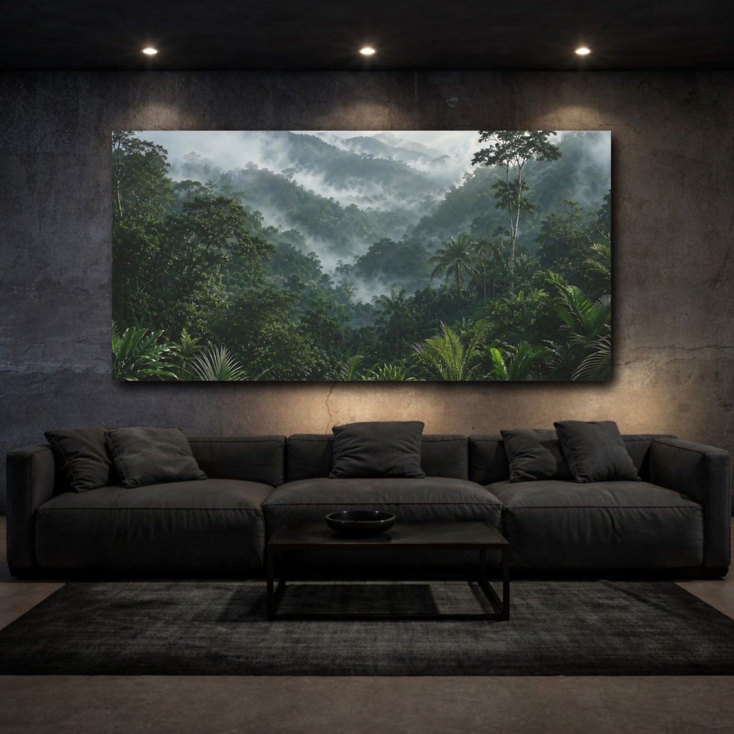 Mockup 2. Nature Jungle Green Forest shown as stretched canvas wall art
