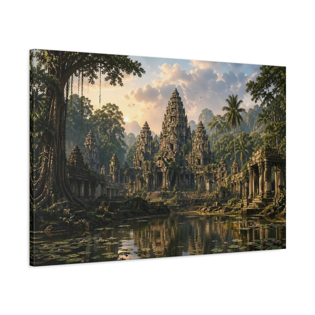 Main Mockup. Nature Jungle Temple Jungle Temple shown as stretched canvas wall art