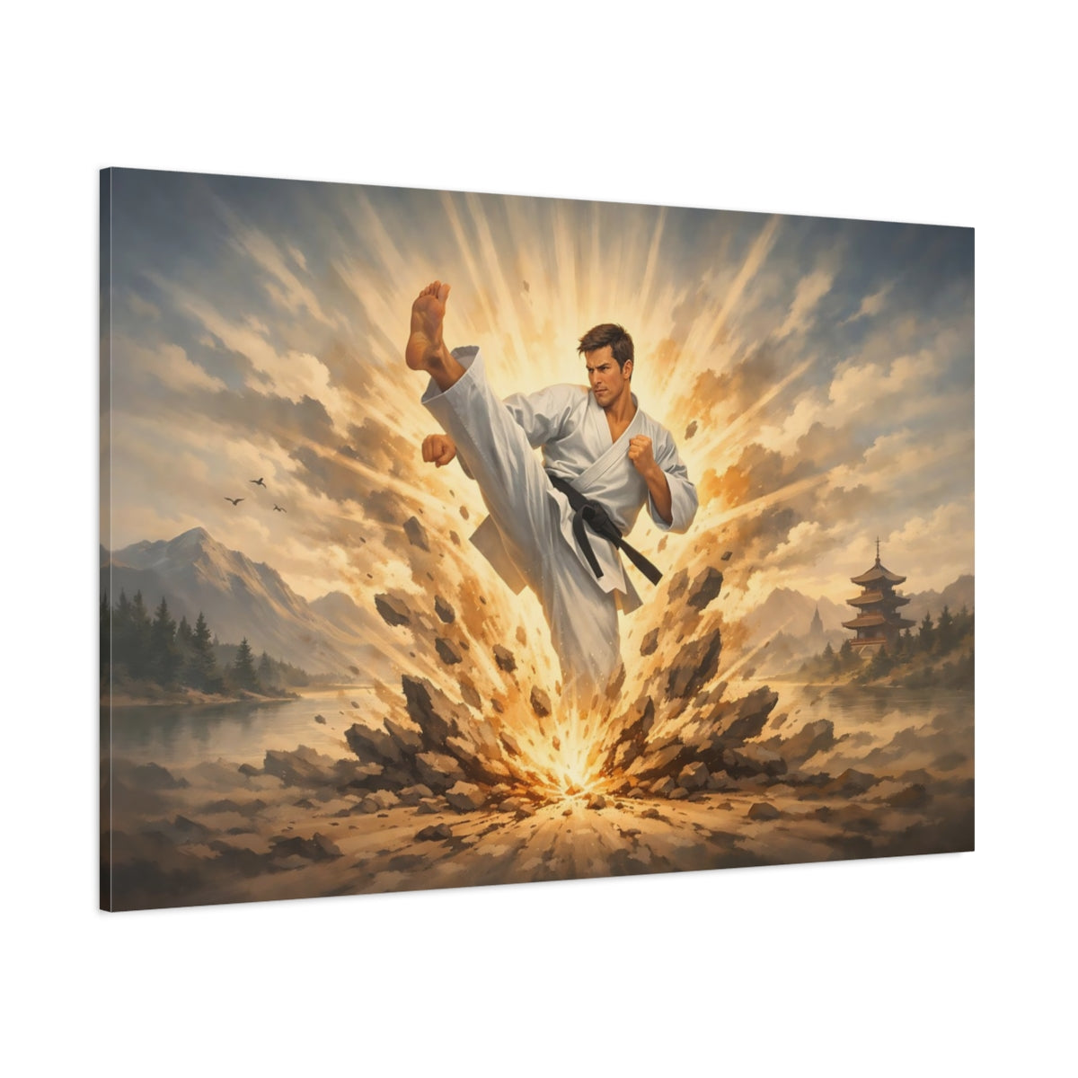 Nature Karate shown as stretched canvas wall art