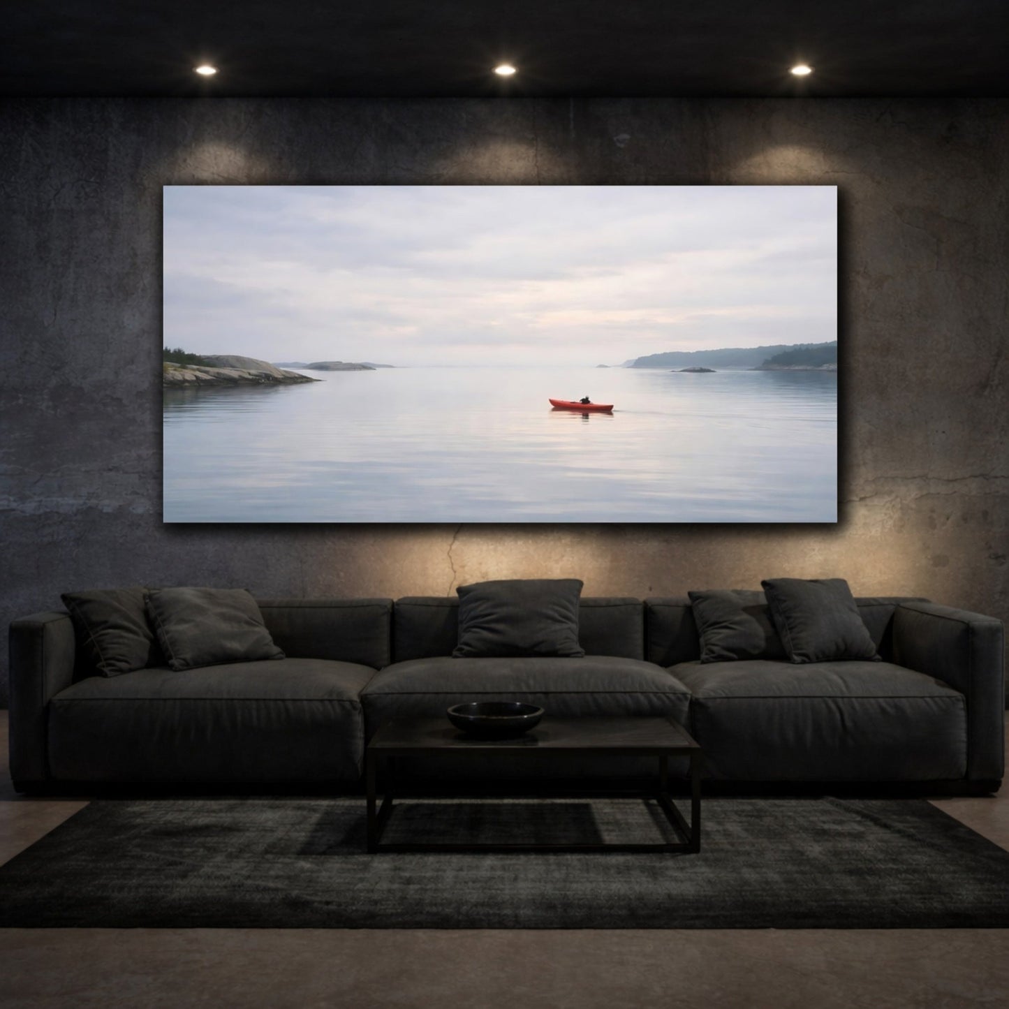 Nature Kayaker Red Kayak Water - Canvas Wall Art Print - YesArtYes
