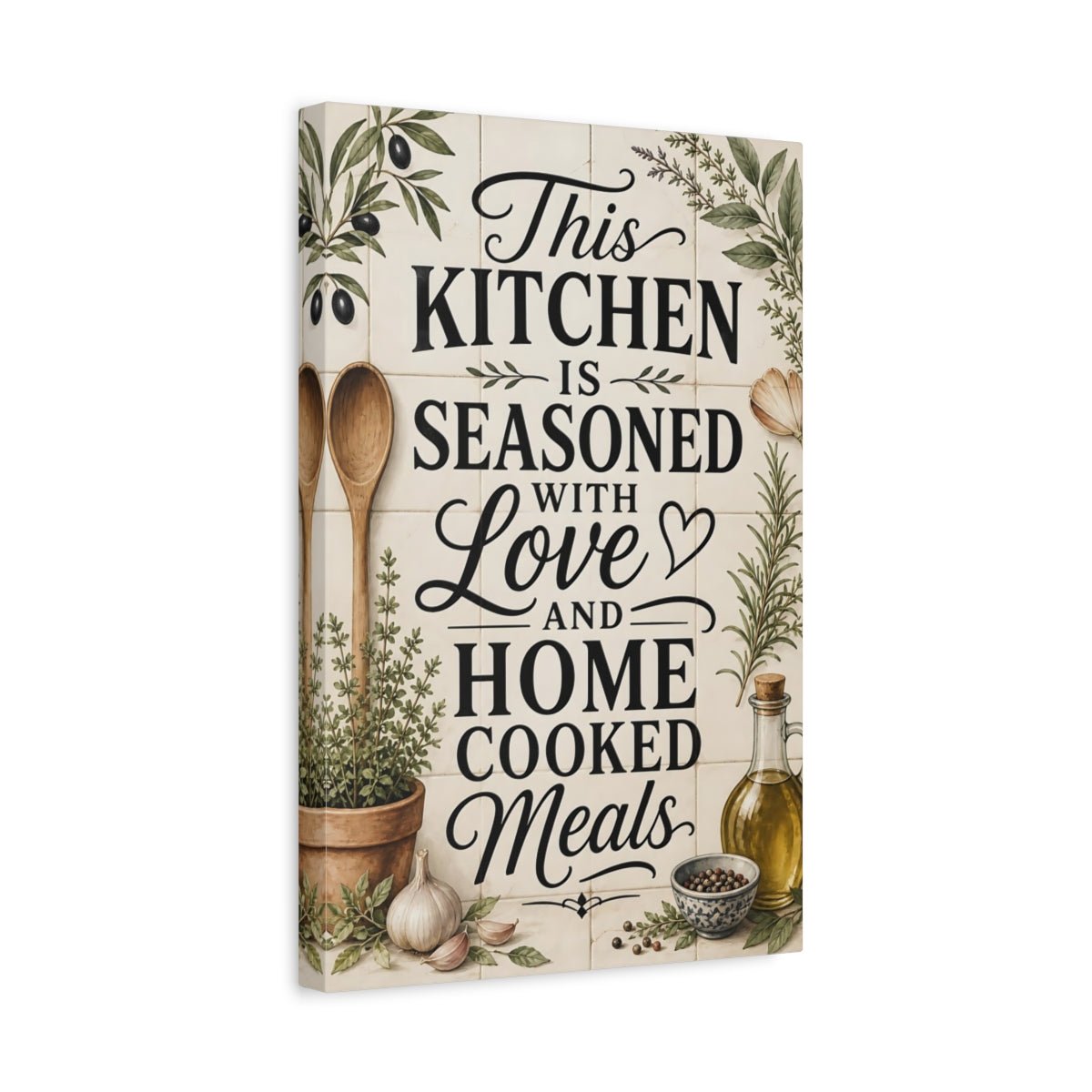 Nature Kitchen Quote Farmhouse Decor Canvas Print – Dining Area Wall, Warm Neutrals - YesArtYes