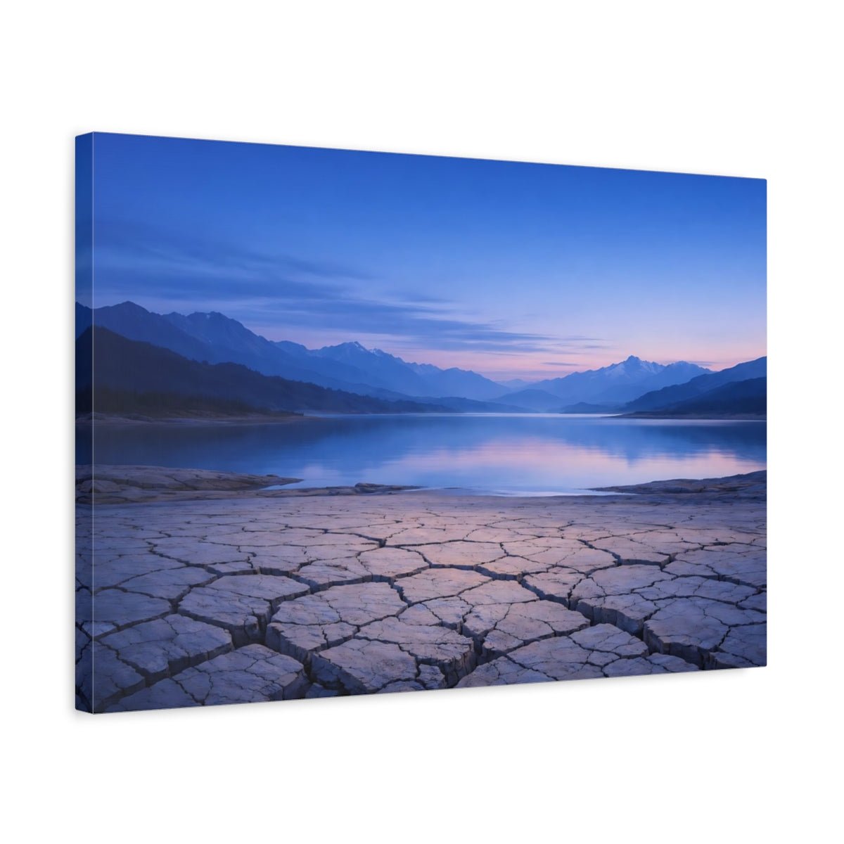 Nature Lake Mountains Blue - Canvas Wall Art Print - YesArtYes