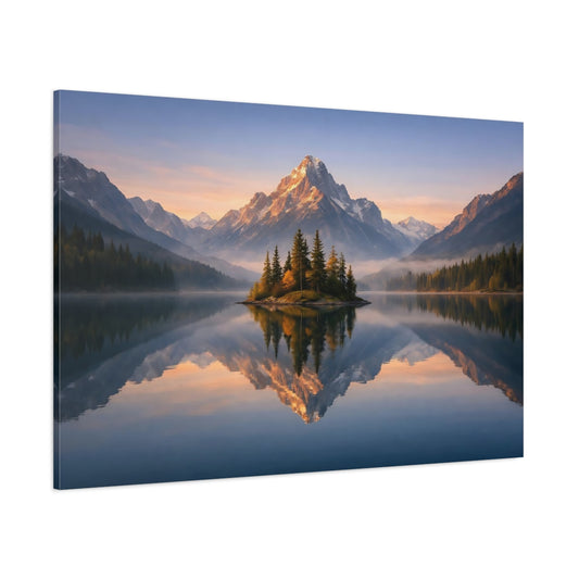 Nature Lake Reflection shown as stretched canvas wall art