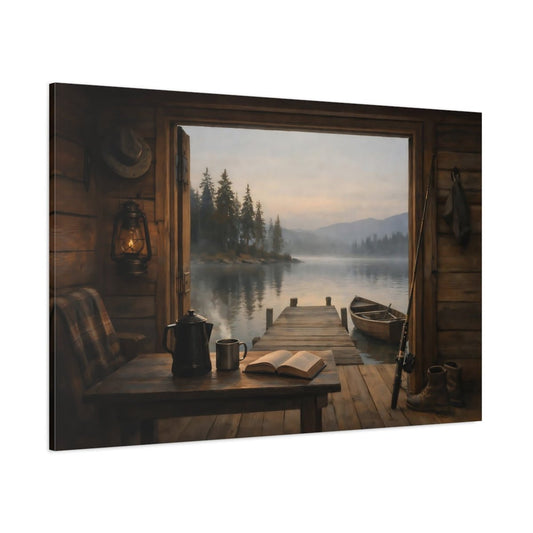 Nature Lake View Rustic - Canvas Wall Art Print - YesArtYes