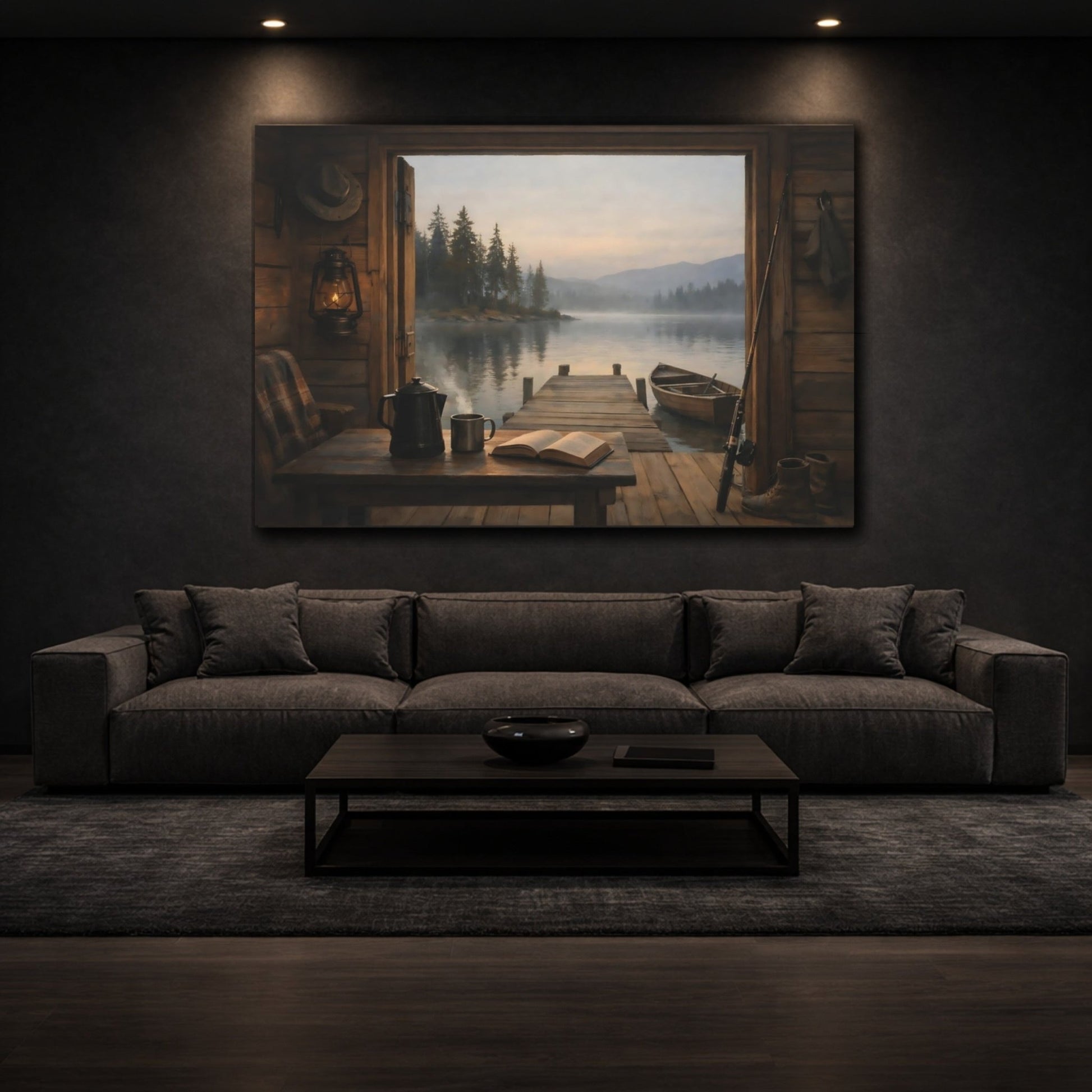 Nature Lake View Rustic - Canvas Wall Art Print - YesArtYes