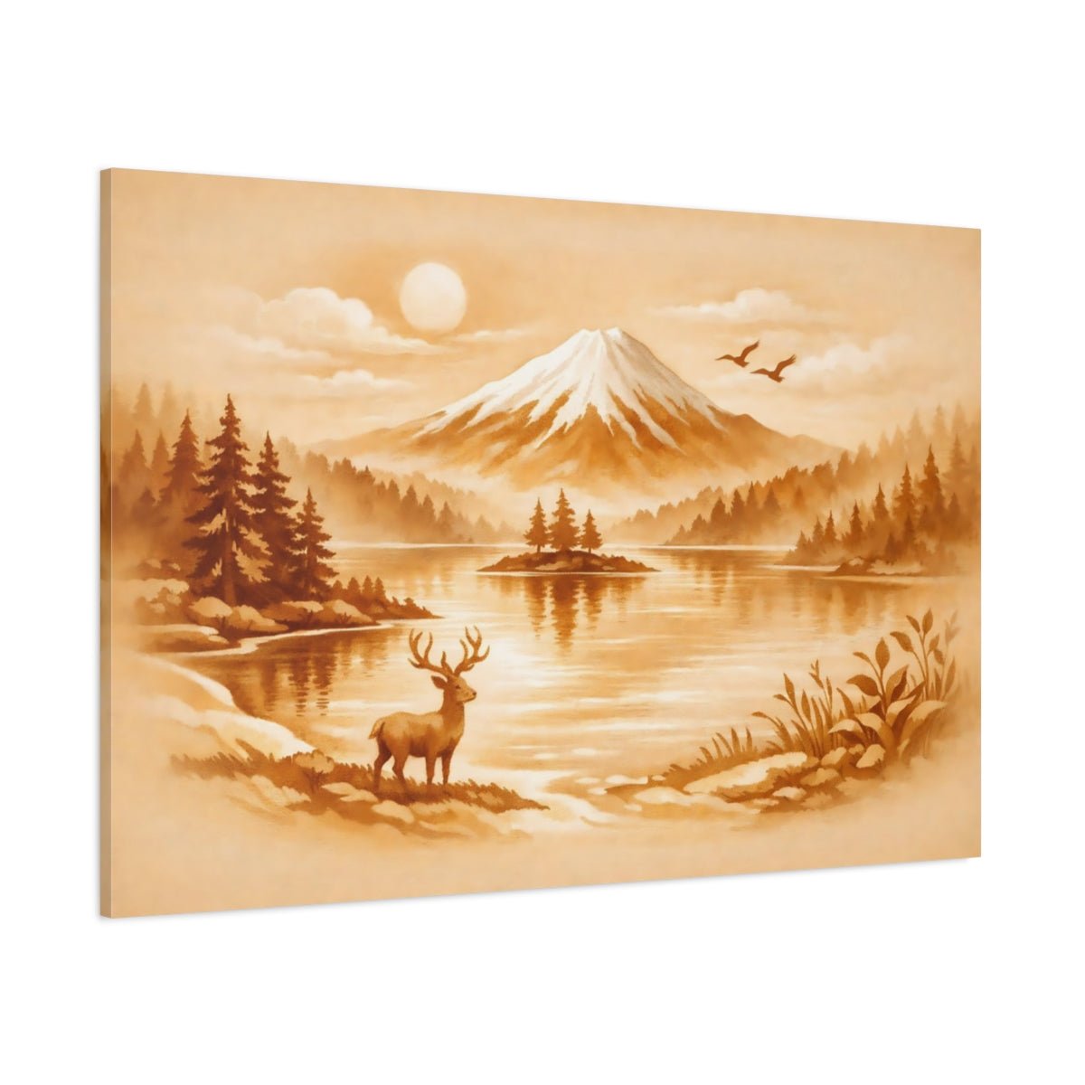 Nature Latte Art Deer - Canvas Wall Art Print - YesArtYes