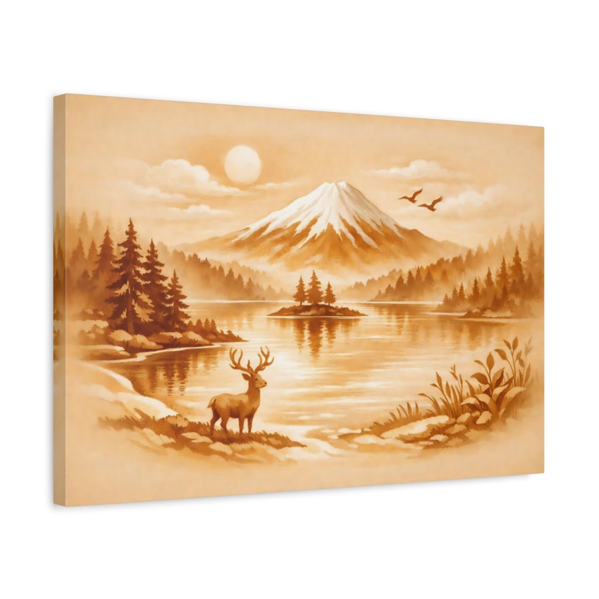 Nature Latte Art Deer - Canvas Wall Art Print - YesArtYes