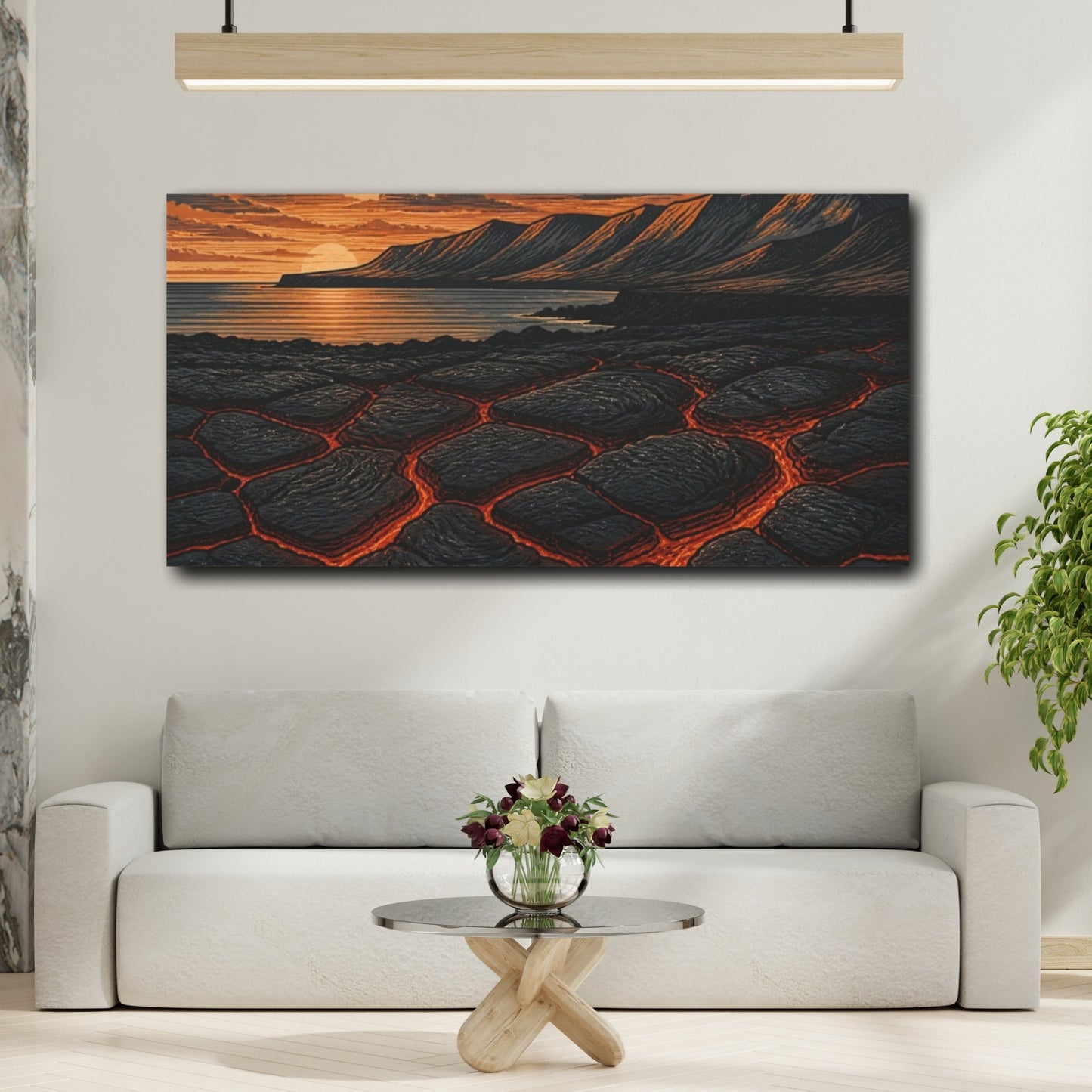 Mockup 2. Nature Lava Coastline shown as canvas print