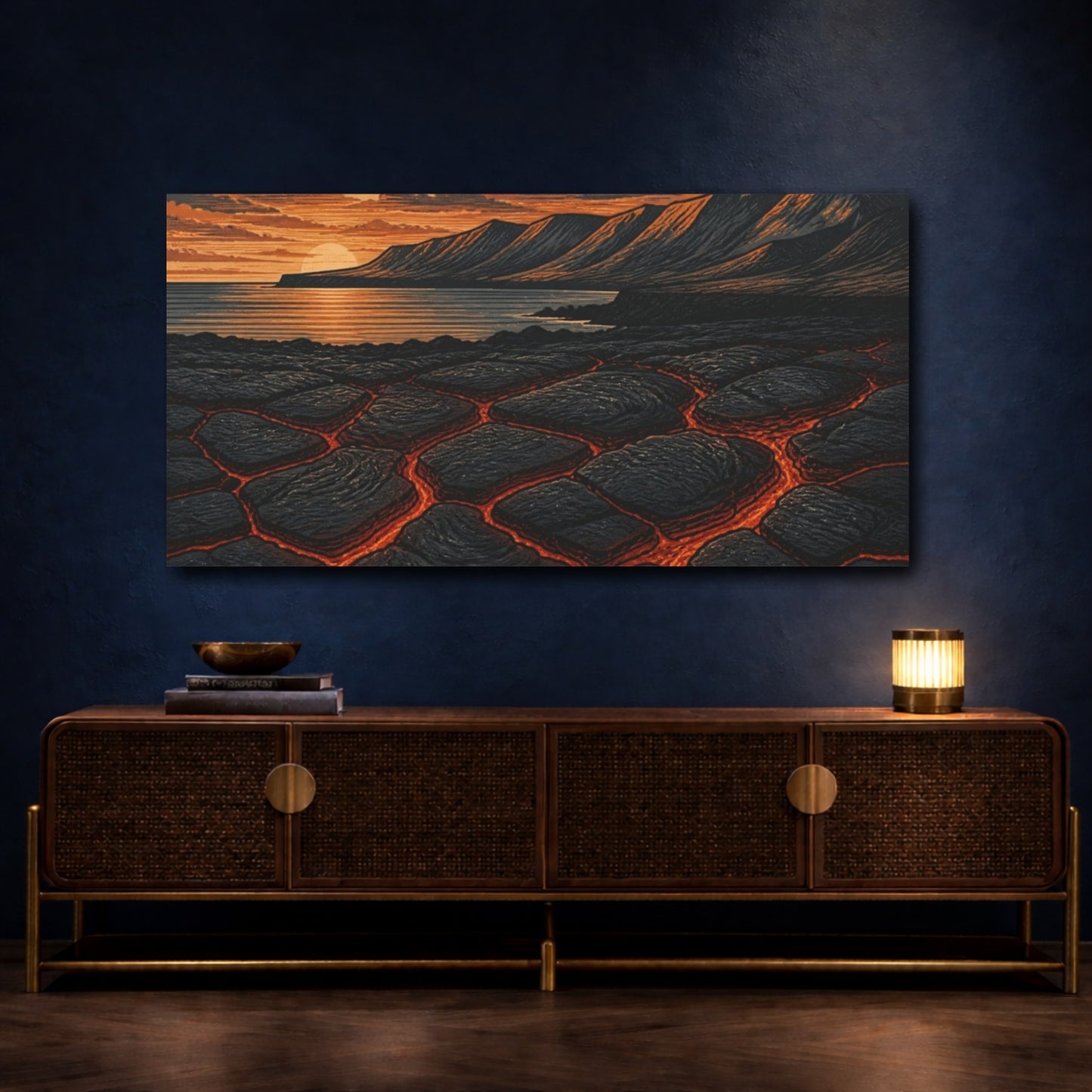 Mockup 4. Nature Lava Coastline shown as canvas print