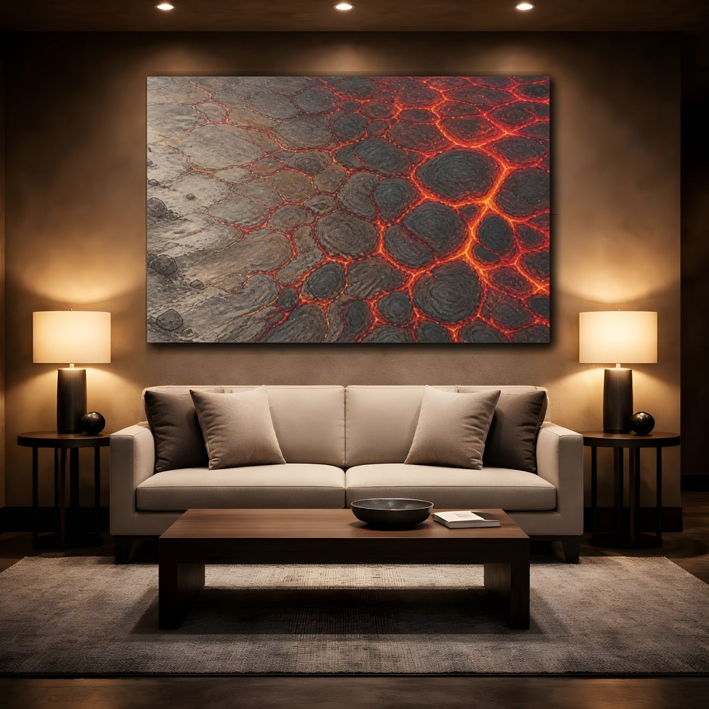 Mockup 2. Nature Lava Field shown as canvas print