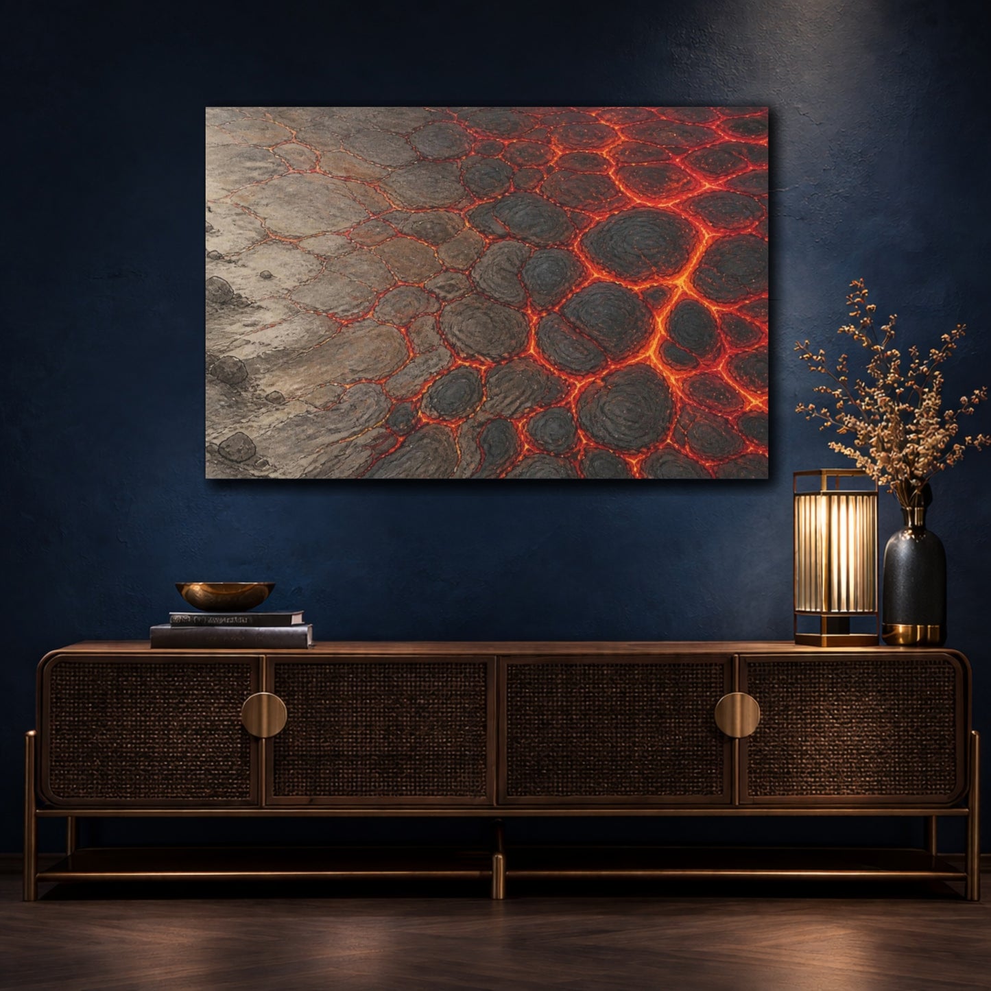 Mockup 4. Nature Lava Field shown as canvas print
