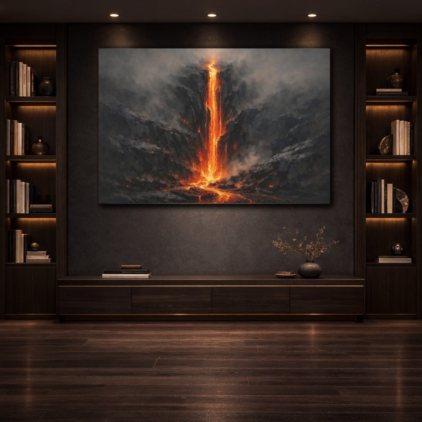 Nature Lava Flow Orange - Canvas Wall Art Print - YesArtYes
