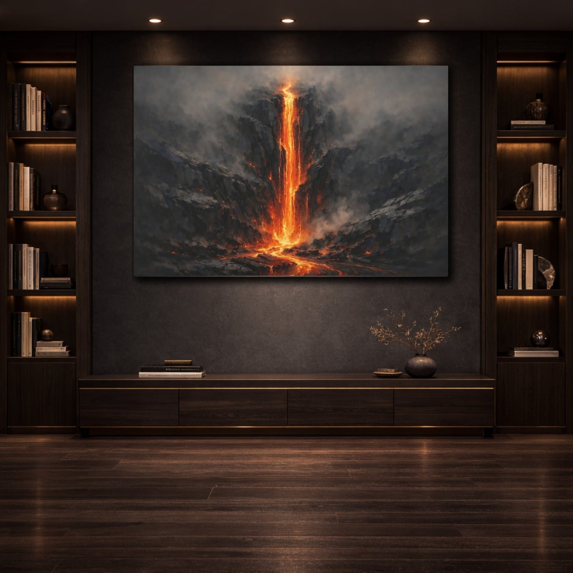 Nature Lava Flow Orange - Canvas Wall Art Print - YesArtYes
