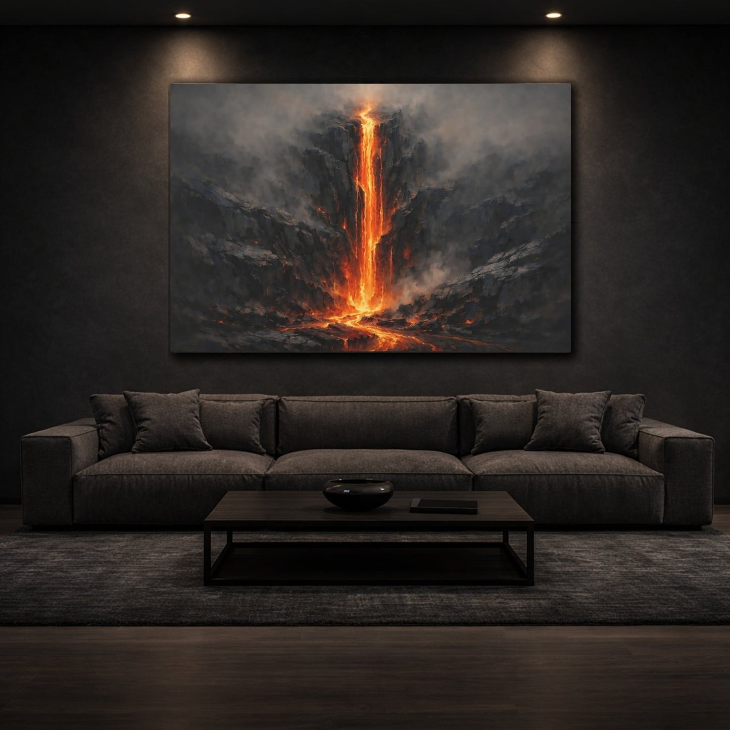 Nature Lava Flow Orange - Canvas Wall Art Print - YesArtYes