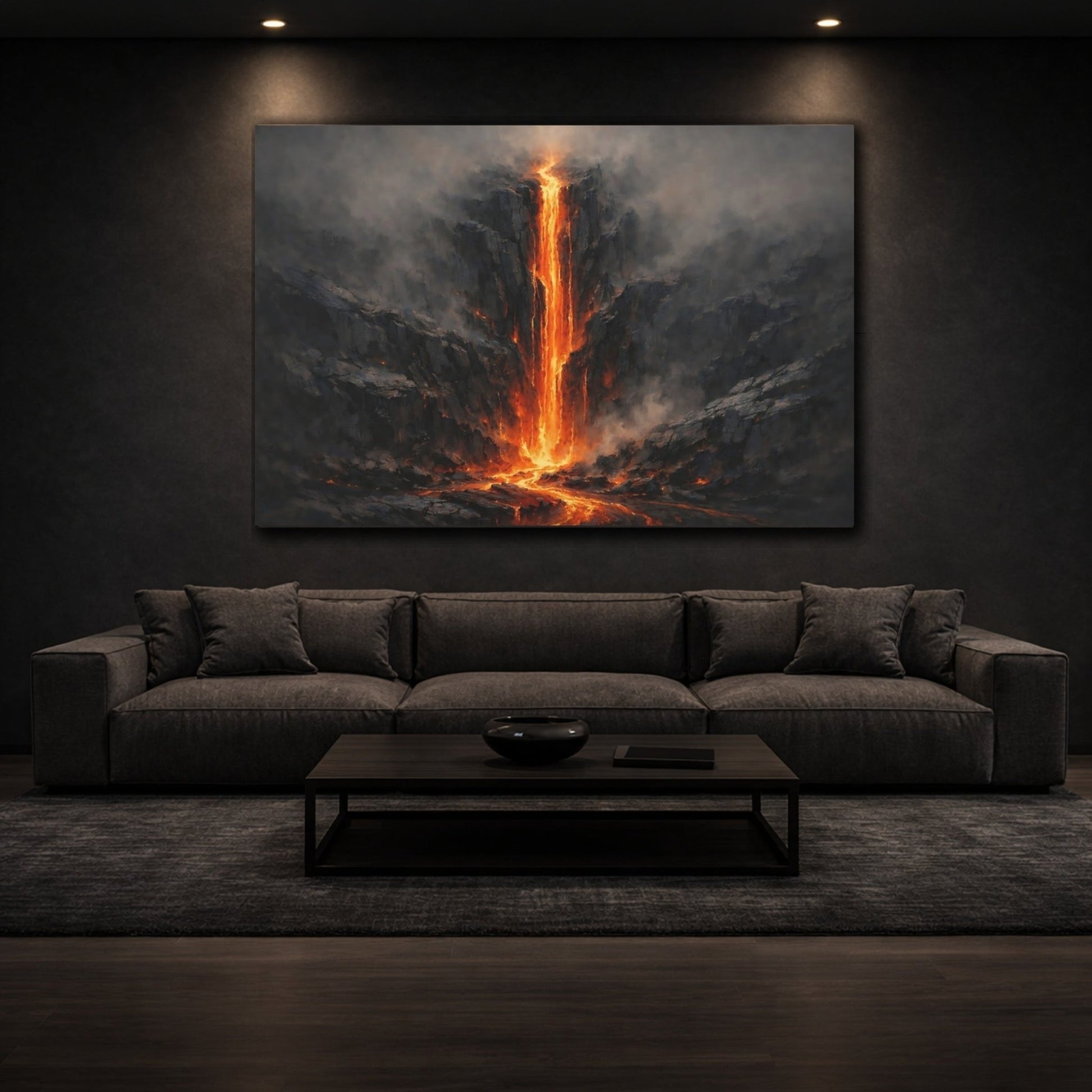 Nature Lava Flow Orange - Canvas Wall Art Print - YesArtYes