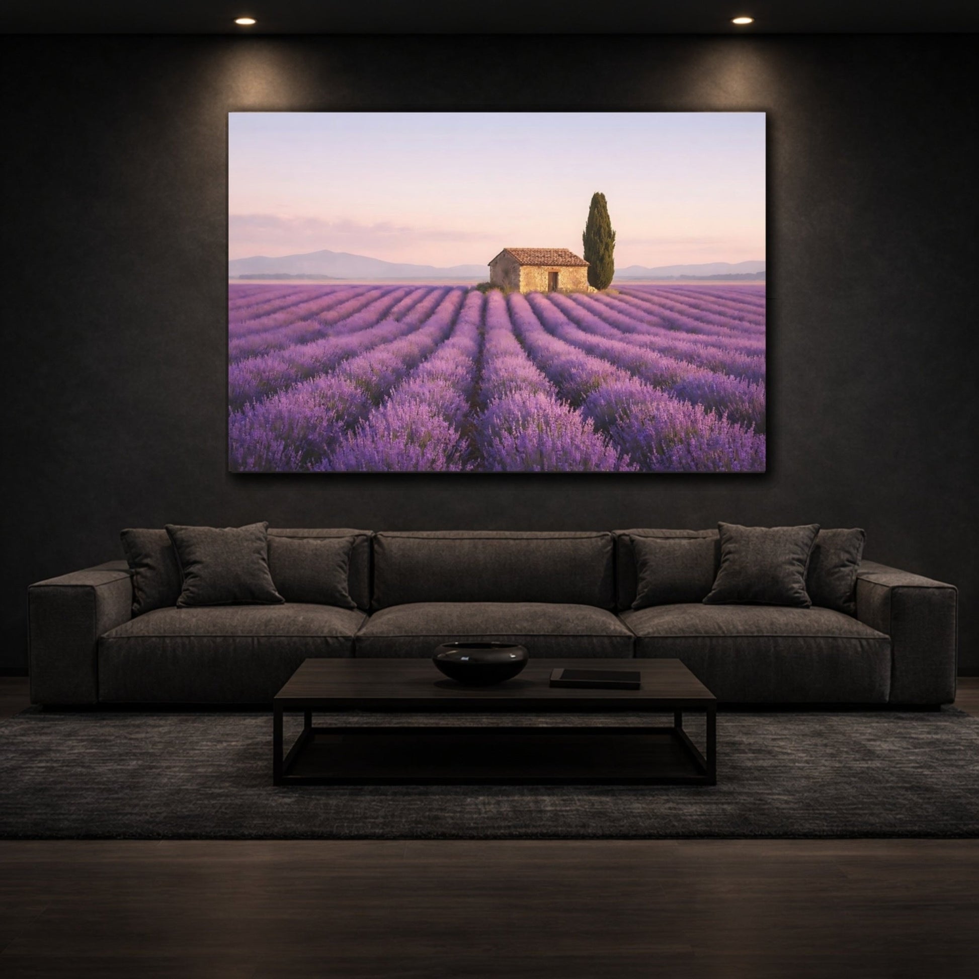 Nature Lavender Field Landscape - Canvas Wall Art Print - YesArtYes