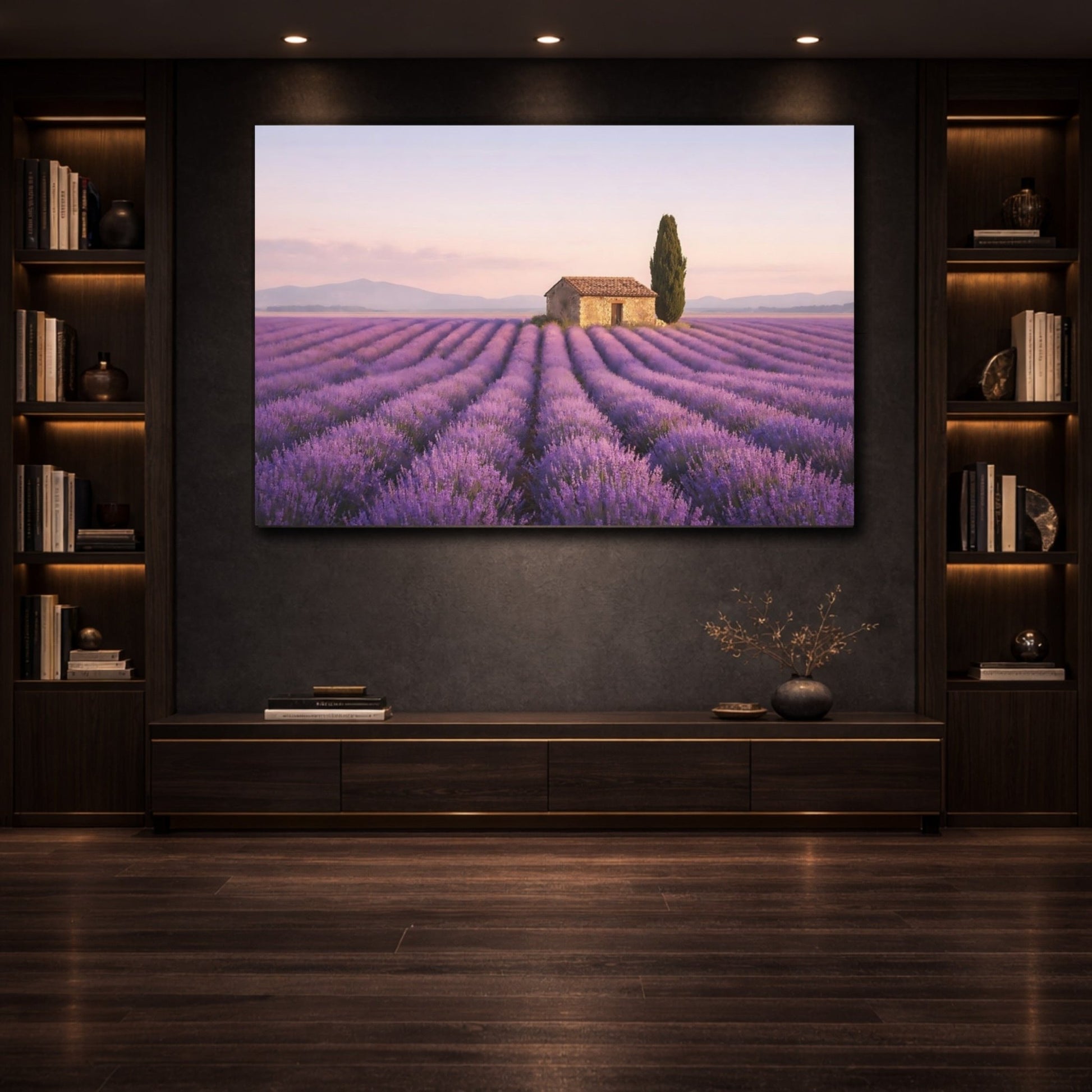 Nature Lavender Field Landscape - Canvas Wall Art Print - YesArtYes