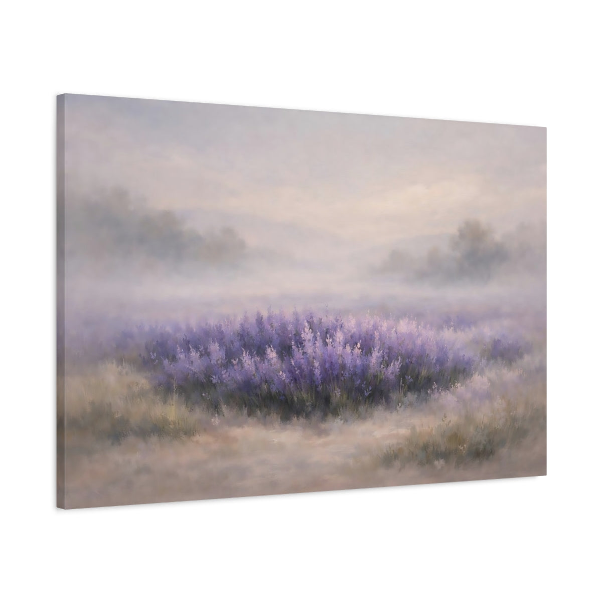 Side Mockup 1. Nature Lavender Field Lavender Landscape shown as stretched canvas wall art