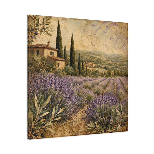 Main Mockup. Nature Lavender Field Lavender Landscape shown as stretched canvas wall art
