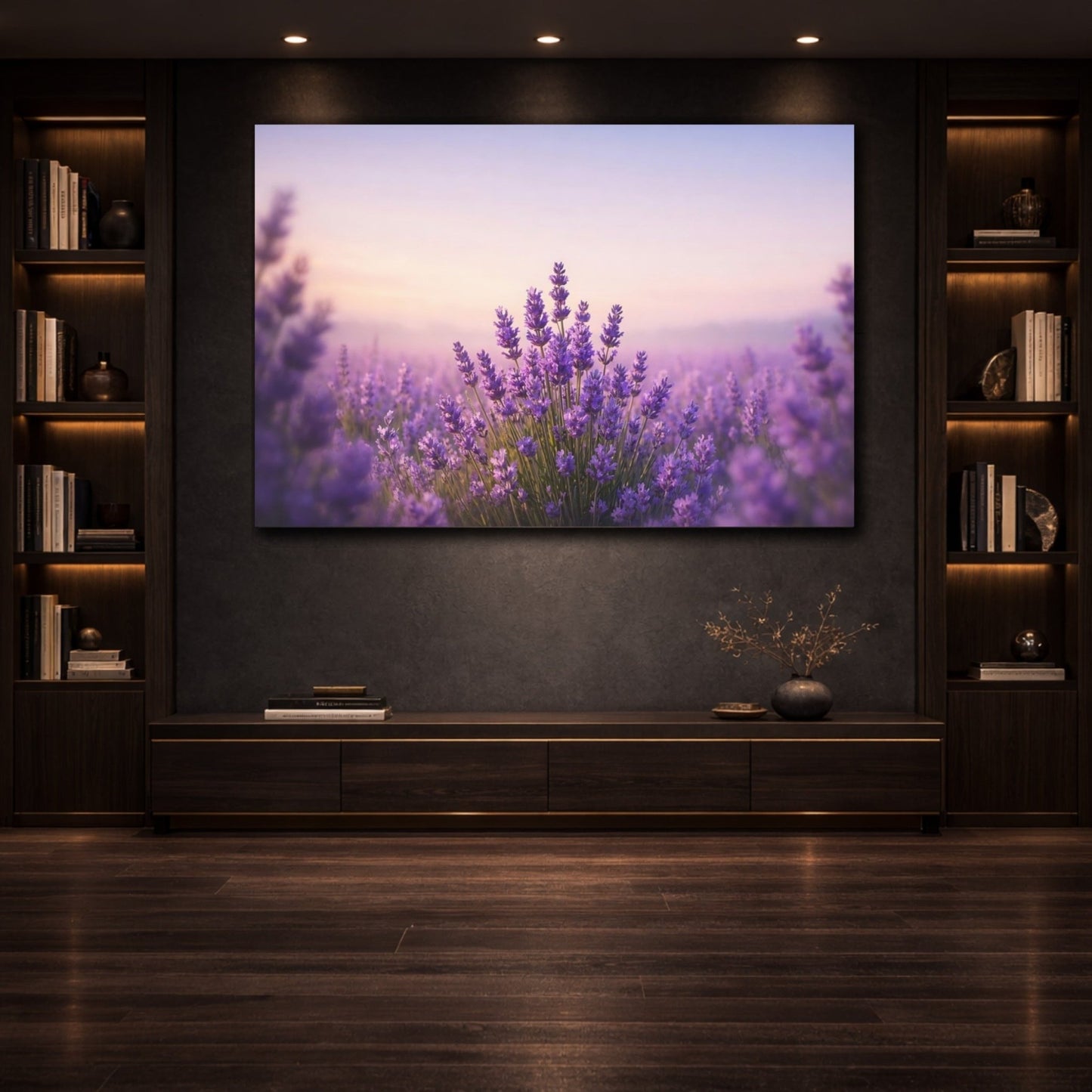 Nature Lavender Field Purple - Canvas Wall Art Print - YesArtYes