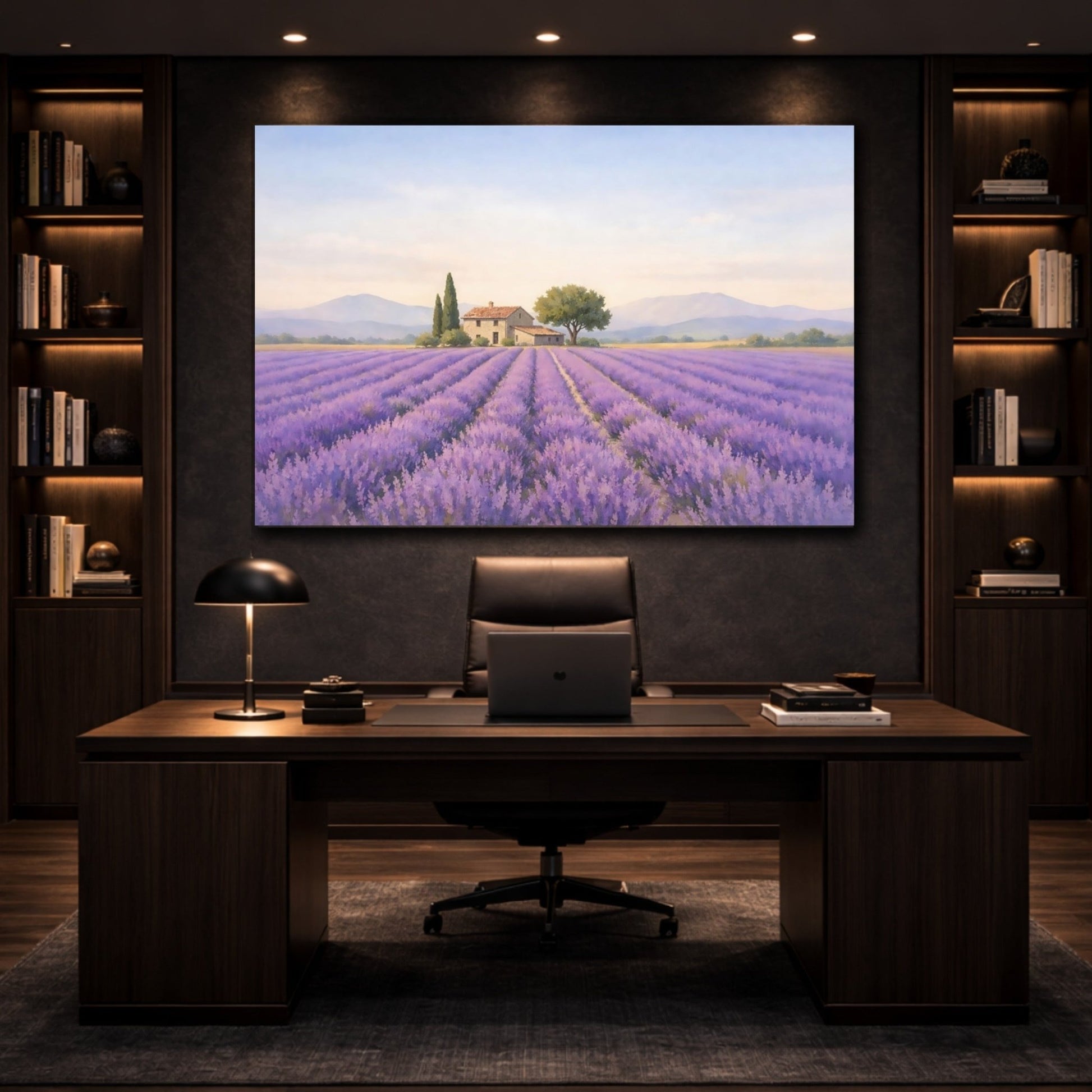 Nature Lavender Field Purple - Canvas Wall Art Print - YesArtYes