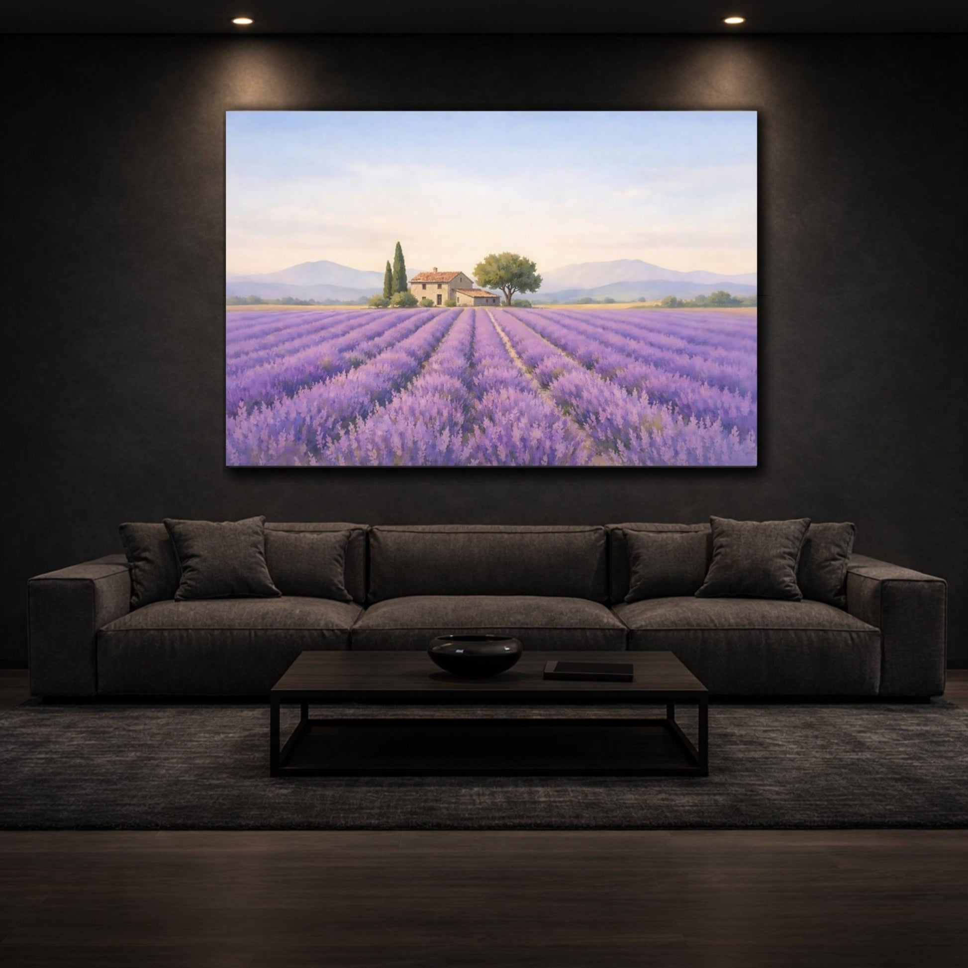 Nature Lavender Field Purple - Canvas Wall Art Print - YesArtYes