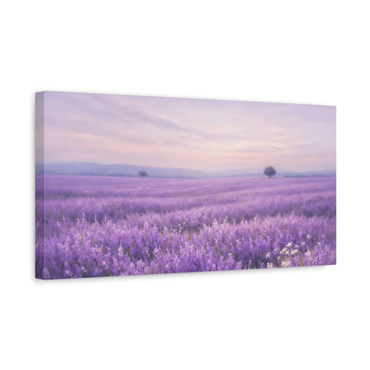 Nature Lavender Field Purple - Canvas Wall Art Print - YesArtYes