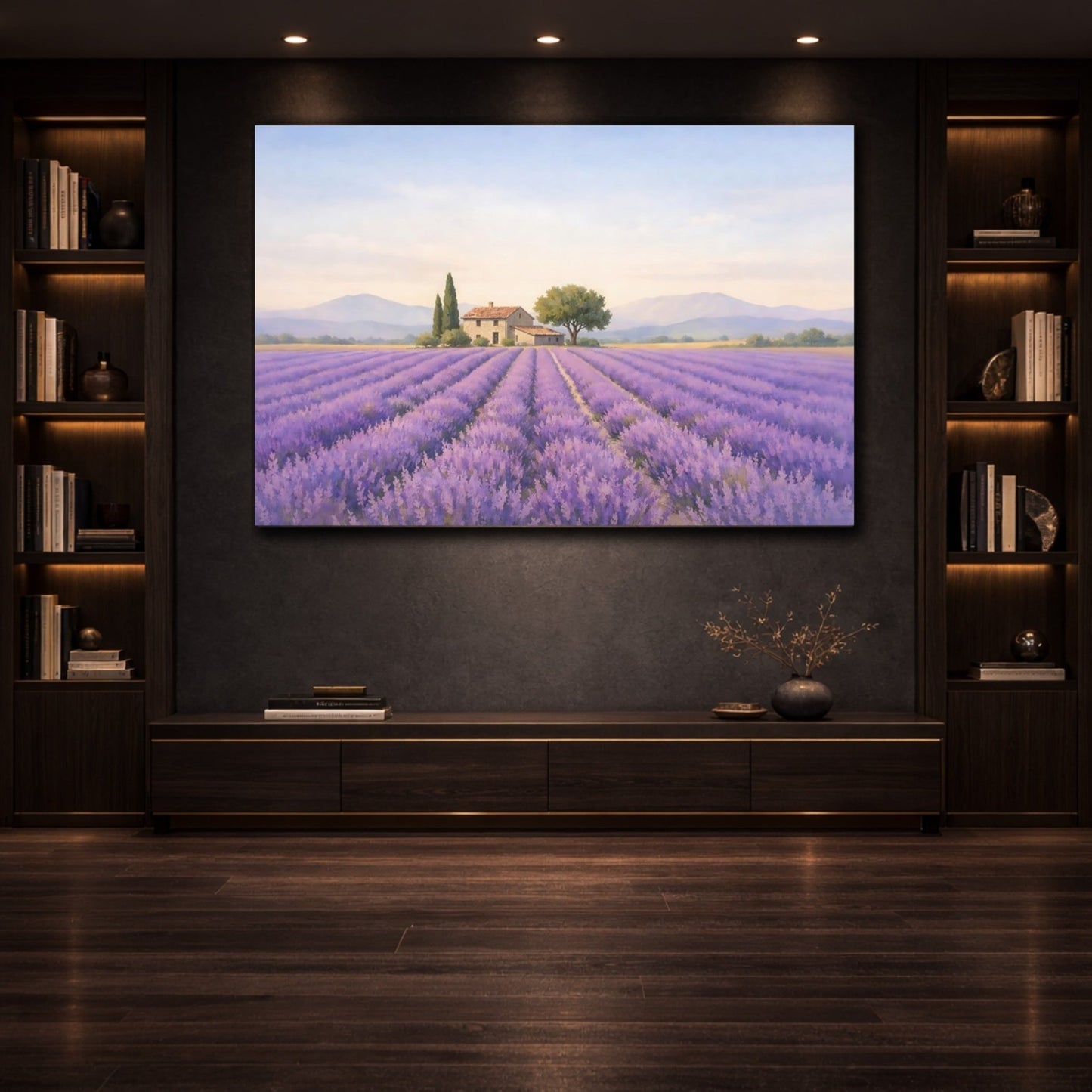 Nature Lavender Field Purple - Canvas Wall Art Print - YesArtYes