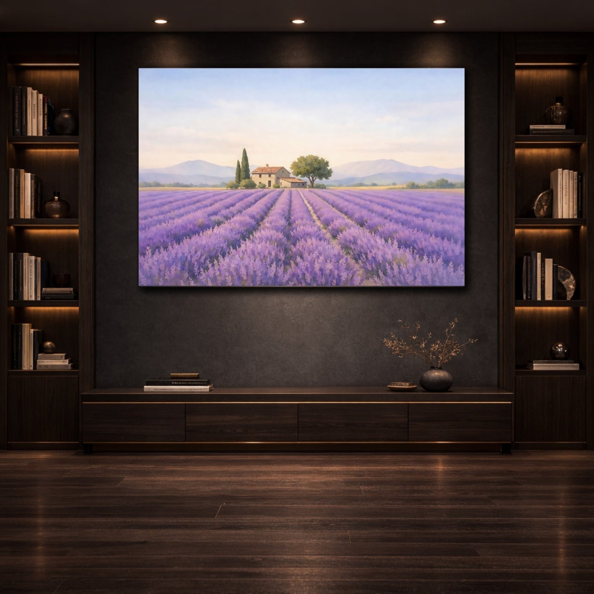 Nature Lavender Field Purple - Canvas Wall Art Print - YesArtYes