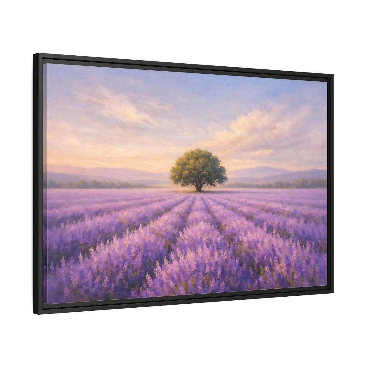 Side Mockup 13. Nature Lavender Field Purple Lavender shown as stretched canvas wall art